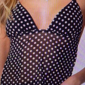 Edikted Navy Polka Dot Halter Top